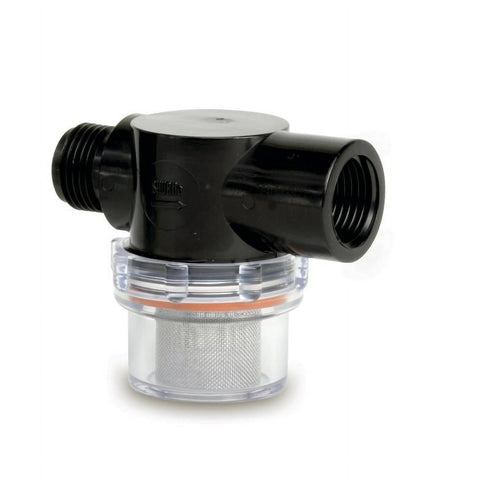 SHURflo 255-313 Twist-On Water Strainer with Clear Filter Housing - Side View | United RV Parts