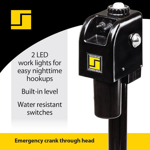 Stromberg Carlson JET3755 Tongue Jack - Motor Head LED Lights and Water-Resistant Switches Detail | United RV Parts