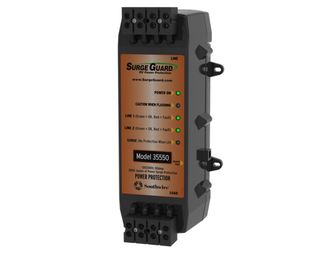 Black Southwire Surge Guard 35550 50 Amp Hardwire Surge Protector - Front View | United RV Parts