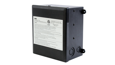 Black WFCO T-57-R 50 Amp Transfer Switch - Front Angle View | United RV Parts