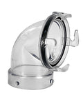 Clear Plastic Valterra EZ Coupler 90 Degree Sewer Hose Adapter T1023 - Front Angle | United RV Parts