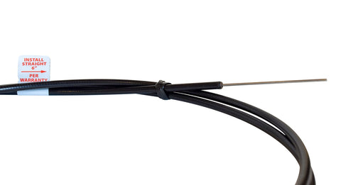 Valterra TC96PB Sewer Cable Stainless Steel Wire End with Installation Label - Close-Up Detail | United RV Parts