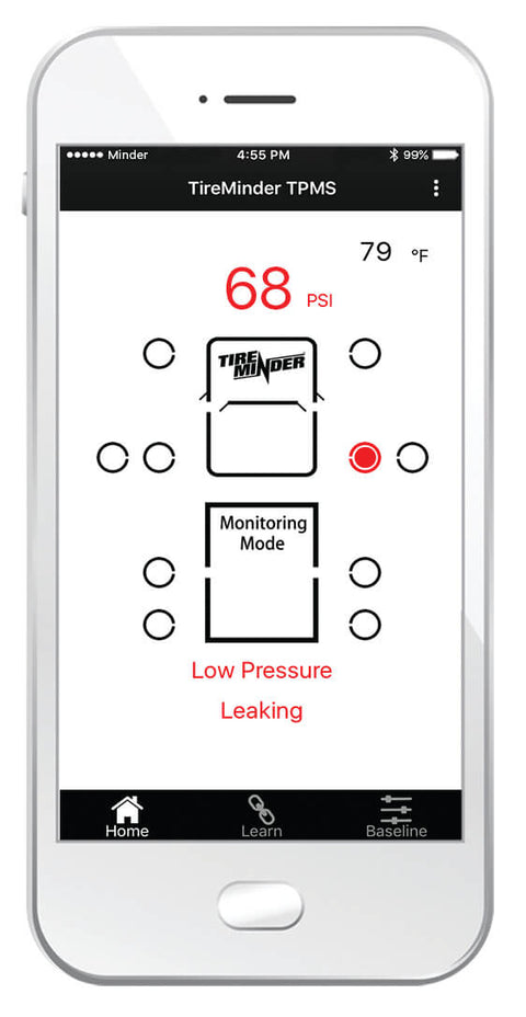 TireMinder Smart TPMS Mobile App - Tire Monitoring Screen | United RV Parts