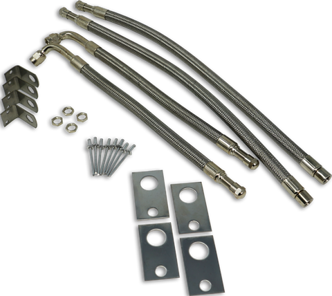 TireMinder | Braided Steel Valve Extender Kit | TM22307VP | for Dually Wheels | Hub Mounted | 22" | 4 Pack