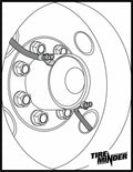 TireMinder Dually Wheel Valve Extender Installation Diagram - Hub Mount Configuration | United RV Parts