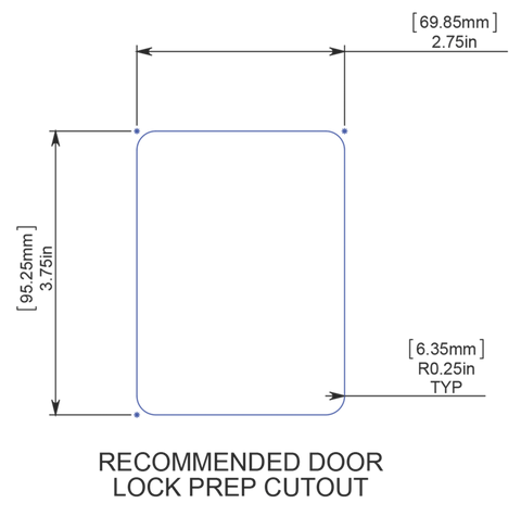 RV Door Lock Cutout Template - Installation Diagram | United RV Parts