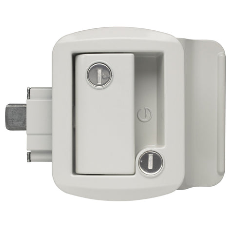 White Global Link Classic Pro RV Entrance Lock - Front View | United RV Parts
