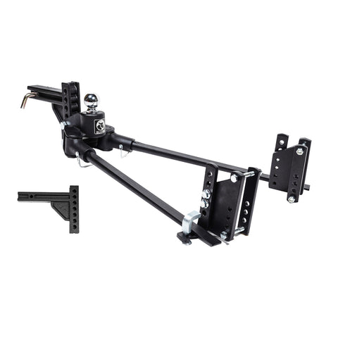 Black Blue Ox Track Pro Weight Distribution Hitch with 7-Hole Adjustable Shank - Side View | United RV Parts