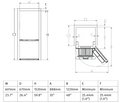 InVision RV Refrigerator 180-2562 Dimensions Diagram | United RV Parts