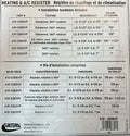 Valterra Heating & A/C Register Sizing Chart with Part Numbers A10-3358VP to A10-3363VP | United RV Parts