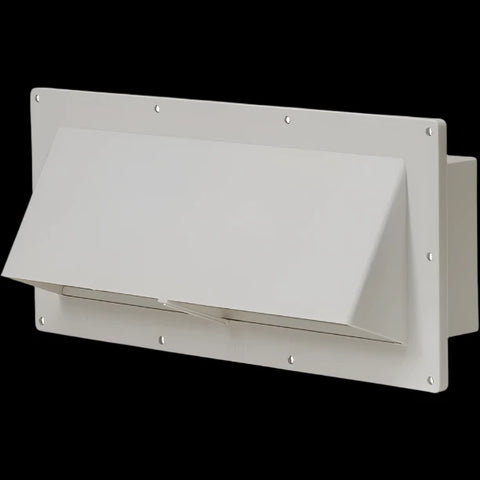 White Plastic RV Range Wall Exhaust Vent BV2111-61 - Front Angle View | United RV Parts