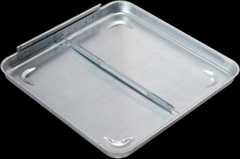Silver Metal RV Vent Lid - Angled View with Hinge Mechanism | United RV Parts