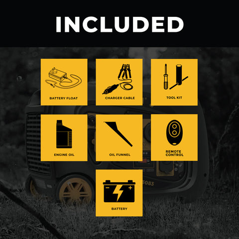 FIRMAN W03083 3000W Generator Included Accessories Chart | United RV Parts