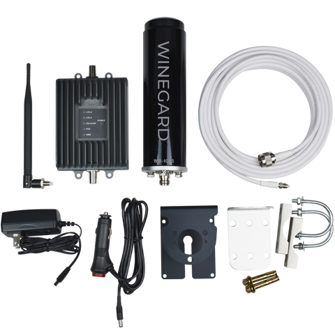 Winegard RangePro WB-1035 4G LTE Cellular Signal Booster Complete Kit - Flat Lay | United RV Parts