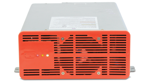 WFCO WF-68100-AD 100 Amp Power Converter - Front View with Orange Vents | United RV Parts