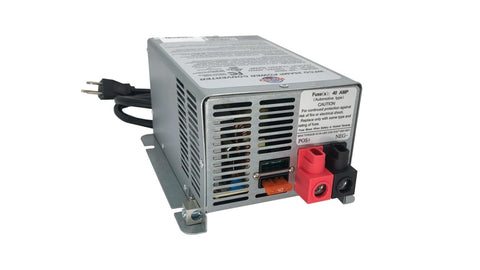 Silver WFCO WF-9835-AD 35 Amp RV Power Converter - Side Angle | United RV Parts
