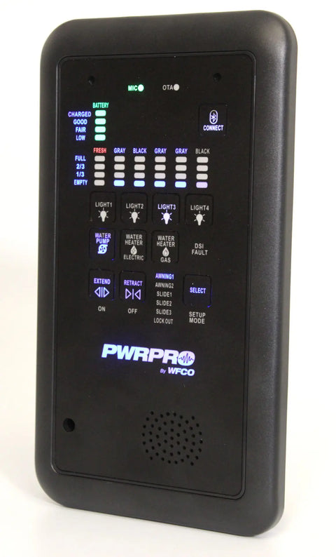 Black WFCO Power Pro Voice Control Panel - Side Angle | United RV Parts