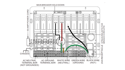 WFCO WF-7925 RV Distribution Panel Wiring Diagram - Technical Schematic | United RV Parts