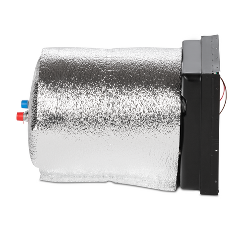 Silver Insulated RV Water Heater Tank - Side Profile View | United RV Parts