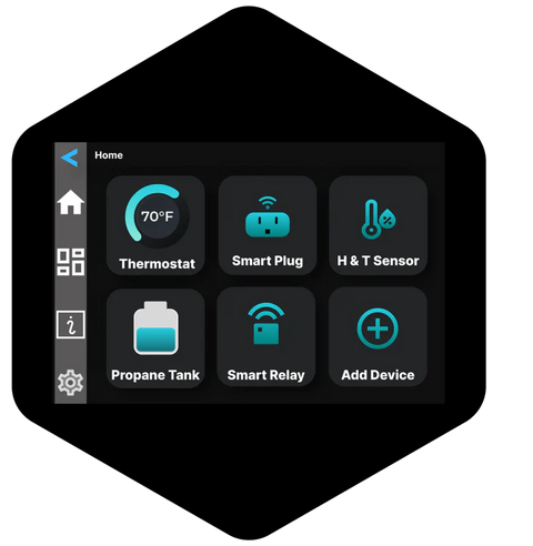 Black WalTech Smart Thermostat Control Hub - App Interface View | United RV Parts