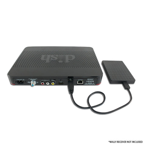 DISH Wally Receiver Connected to External DVR Hard Drive - Installation View | United RV Parts
