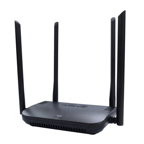 Black KING WiFiMax Pro Router KWM2000 with Four Antennas - Front View | United RV Parts