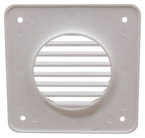 White Plastic Battery Box Vent Louver - Back View | United RV Parts