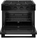 Black GE Profile PLD617DWBB RV LP Gas Range - Open Oven Interior View | United RV Parts