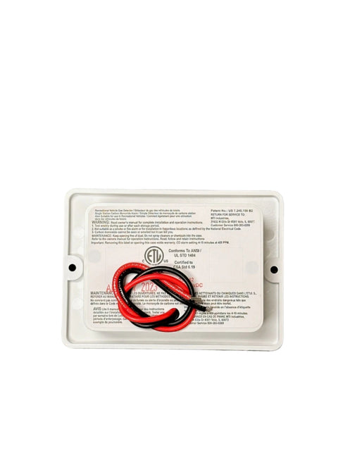 White MTI Industries 25-742 LP/CO Alarm - Back View with Wiring | United RV Parts
