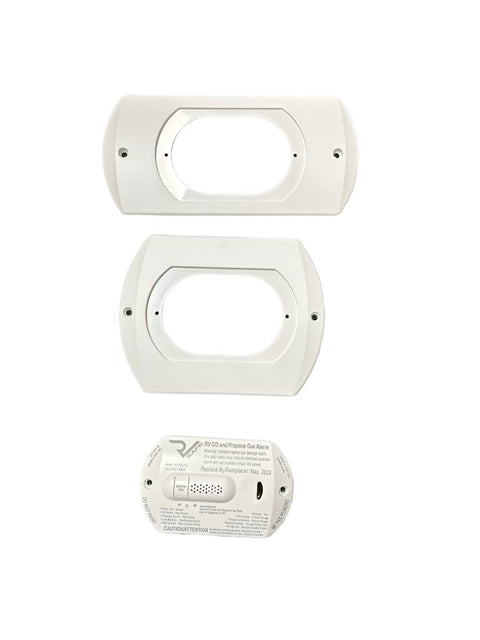 White RV Safe CO LP Detector Kit with Mounting Brackets - Exploded View | United RV Parts
