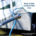 NSF Certified Blue RV Water Hose Fitting - Close-Up Detail | United RV Parts
