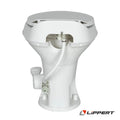 White Lippert Flow Max RV Toilet - Bottom Base Detail View | United RV Parts
