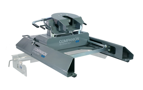 Grey B&W Companion Slider 5th Wheel Hitch on Turnoverball - Side Profile | United RV Parts