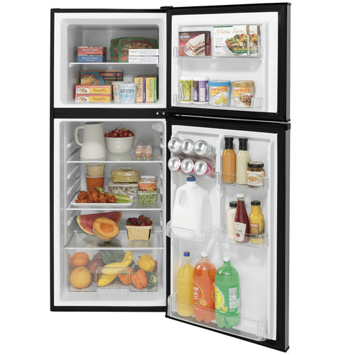 GE 12V RV Refrigerator Interior - Both Doors Open Stocked View | United RV Parts