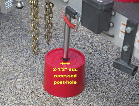 Red Jack Block 2-1/2 Inch Recessed Post Hole - Installation Detail | United RV Parts
