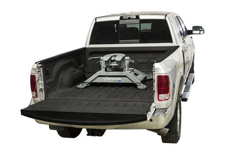 White Ram Truck with B&W Companion 3600 Hitch Installed - Rear View | United RV Parts