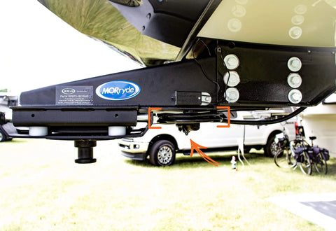 MORryde Cord Keeper Installed on RV Pin Box - Side View | United RV Parts