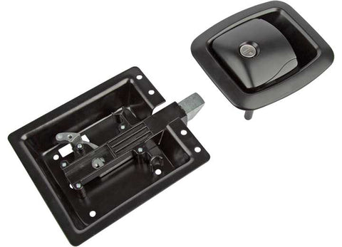 Black Metal Global Versa V Baggage Door Lock Components - Exploded View | United RV Parts