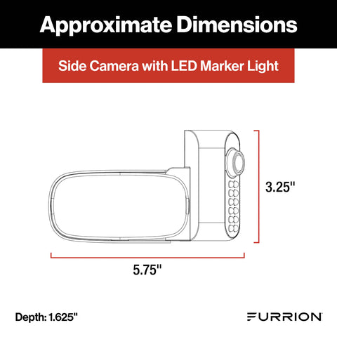 Furrion Side Camera with LED Marker Light Dimensions - Technical Specifications | United RV Parts