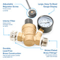 Brass Water Pressure Regulator - Feature Callouts Diagram | United RV Parts