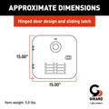 White RV Water Heater Door Dimensions 15x15 Inches - Technical Diagram | United RV Parts