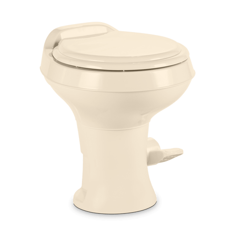 Bone Dometic 300 RV Toilet - Side Profile View | United RV Parts