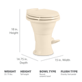 Dometic 310 RV Toilet Dimensions - 18in Height 15in Width | United RV Parts