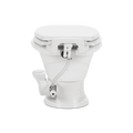 White Dometic 311 RV Toilet - Rear View with Plumbing | United RV Parts