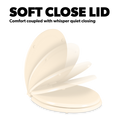Bone Toilet Seat with Soft Close Lid Feature - Detail View | United RV Parts