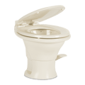 Bone Ceramic Dometic 311 RV Toilet with Open Seat - Side Angle | United RV Parts