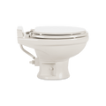 Bone Ceramic Dometic 321 RV Toilet - Left Side Profile Showing Water Supply Line and Base | United RV Parts