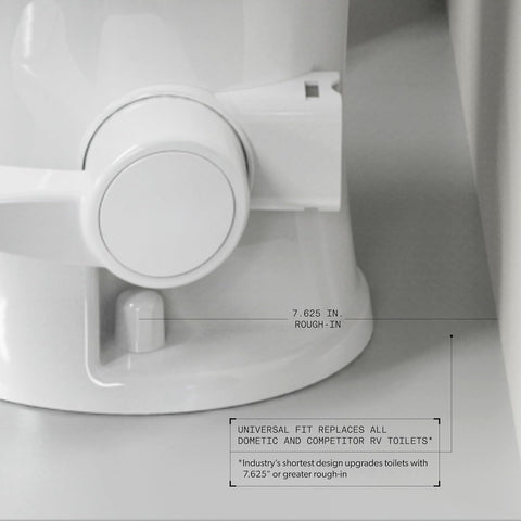 White Dometic 401 RV Toilet Rough-In Detail - Installation View | United RV Parts
