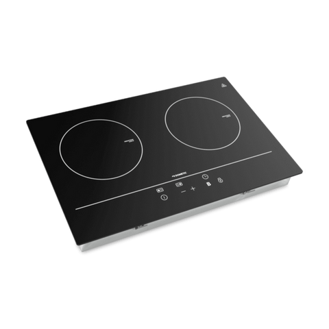 Black Glass Dometic CI-21 2-Burner Drop-In Induction Cooktop - Angled View | United RV Parts