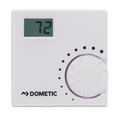 White Dometic Digital Furnace Thermostat 9610008133 Heat Only - Front View | United RV Parts